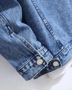 New Fashion <b>Custom</b> Made Men's <b>Denim</b> <b>Jacket</b> Stand Collar Front Vintage Style Hooded Breathable 100% Cotton High Quality Material - Product Image 3