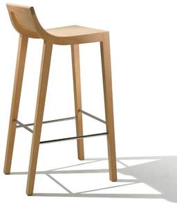 Tabouret de bar en teck au design simple pour îlot de cuisine - Product Image 1