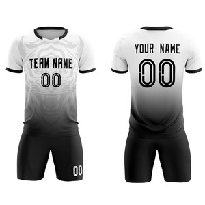 Custom Unisex Soccer Uniform <b>Red</b> Yellow Digital Print Breathable Polyester Team Jersey Shorts Set Adult Size - Product Image 2