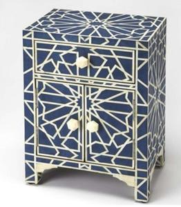 Table à tiroirs en os incrusté de la marque ILAHI, design moderne, détails en agate, rangement à trois niveaux, meuble portable pour la maison - Product Image 5