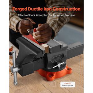 Morsa da banco multiuso per impieghi gravosi con base girevole a 360°, larghezza ganasce 8 pollici, profondità gola 3,7 pollici e apertura massima ganasce 8 pollici - Product Image 2