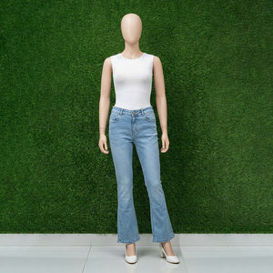 Jeans de Mezclilla Rectos de Cintura Media para Mujer, Diseño Desgarrado Personalizado, Resistentes al Viento, Transpirables, 100% Algodón, Venta al Por Mayor - Product Image 2