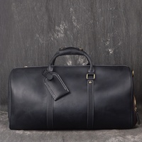 Bolsa de Viaje de Cuero Genuino Hecha a Mano con Logotipo Personalizado, Bolsa de Deporte de Lujo para Hombre, Horsekraft al por Mayor, Bolsa de Viaje de Gran Capacidad