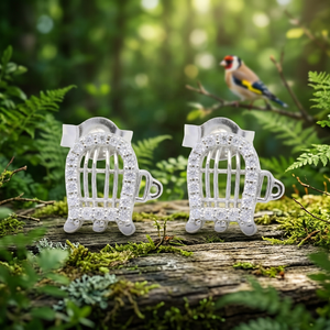 Prix usine meilleure vente à la mode 925 argent avec Zircon mignon Cage à oiseaux boucles d'oreilles en gros - Product Image 4