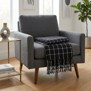 Mura Square <b>Throw</b> <b>Black</b> Woven Soft Fabric Solid Long Lightweight Decorative <b>Throw</b> <b>Blanket</b> Home Textile Scarves Shawls Sofa Cover - Product Image 4