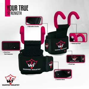 WARPRO INDUSTRY High Quality Gym Weightlifting <b>Hooks</b> Heavy Duty Grip Support Straps Latex <b>Nylon</b> 15 lb Load Capacity for Barbell - Product Image 1