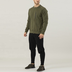 Men Plain Solid Raglan Sleeve with <b>Chest</b> Zipper Custom Design Sweatshirts Pullover Workout Hoodie - Product Image 6