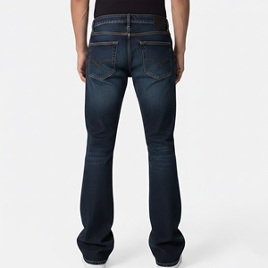 Pantalones Vaqueros de Pierna Recta y Corte Holgado con Cierre Frontal y Logotipo Bordado Personalizado, Ligeros y con Estilo Flare, Novedad 2025 - Product Image 3