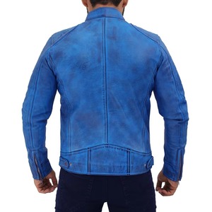 Veste en cuir et toile de haute qualité avec logo personnalisé sur le devant, respirante, écologique, vêtements d'hiver tendance pour hommes - Product Image 6