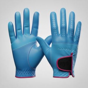<b>Light</b> Blue Genuine Leather Golf Glove Breathable <b>Pull</b>-On Right Hand Unisex Sport Glove Non-Slip <b>Pull</b>-On Right Hand Unisex Sport - Product Image 5