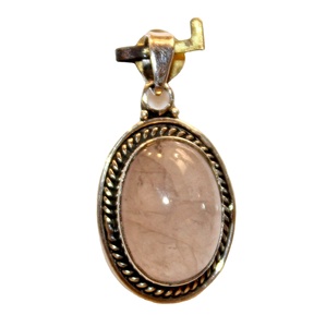Ajuste de bisel de cuarzo rosa Natural cabujón ovalado plata esterlina 925 Colgante de Piedra joyería de piedras preciosas hechas a mano indias - Product Image 6
