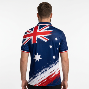 Camiseta Personalizada Unisex con Estampado de la Bandera Australiana, Manga Corta, Secado Rápido, Transpirable, Estilo Urbano, Corte Regular, Transferencia Térmica - Product Image 3