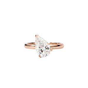 Anillo Solitario con Halo Oculto, Color DEF, Claridad VS VVS, Certificado IGI, Oro Sólido de 10K, 14K, 18K, Anillo con Diamante Cultivado en Laboratorio en Forma de Pera - Product Image 3