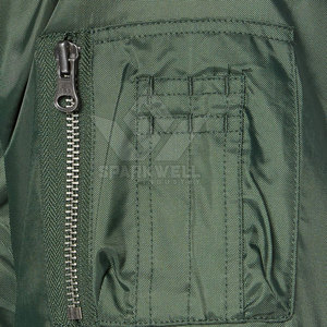 เสื้อแจ็คเก็ตบอมเบอร์สีเขียวสำหรับผู้ชายจาก SPARKWELL INDUSTRY แบบเรียบง่าย ปิดด้วยซิป สไตล์ลำลอง กันลม ทรงปกติ ปกเสื้อพับได้ - Product Image 6