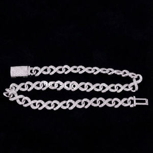 Collier chaîne à maillons Infinity personnalisé en argent massif 925 avec diamants de laboratoire, style statement, bijoux hip-hop - Product Image 4