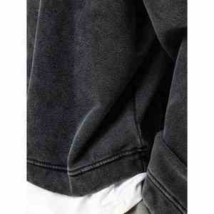 Sweat-shirt surdimensionné à épaules tombantes de style vintage personnalisé pour hommes, col rond, en coton French Terry, effet délavé, OEM - Product Image 4