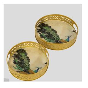 Plateau de service en bois de qualité supérieure en forme de rotin pour la décoration de table de cuisine, de maison, de mariage ou de fête, idéal pour la présentation de la vaisselle et des aliments. - Product Image 5