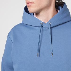 Sudadera con Capucha Azul Claro para Hombre, Corte Regular, Felpa, Color Sólido, Diseño con Bolsillos, Ropa Casual de Otoño - Product Image 5