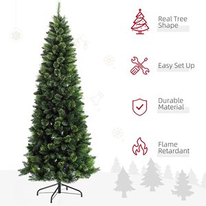 Albero di Natale Artificiale Verde in PE PVC da 210 cm con Base in Acciaio di Facile Montaggio, Alta Qualità, Decorazione Natalizia per Interni - Product Image 4