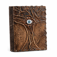 Carnet Hocus Pocus Grimoire en cuir véritable, reliure cousue, écologique – Cadeau idéal pour le bureau et l'école