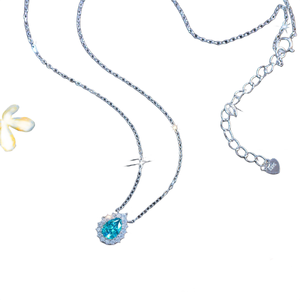 Collar Clásico de Plata 925 con Colgante de Moissanita en Forma de Gota de Agua, Cadena Chapada en Caja, para Mujer, Uso Diario, en Oferta - Product Image 2