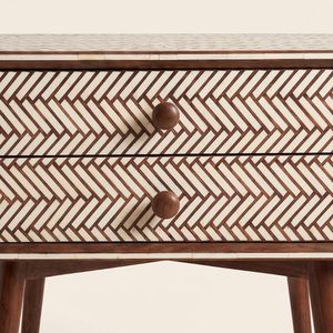 Table de chevet en bois moderne européenne, petite et étroite, avec rangement, éclairage et chargement sans fil - Product Image 5