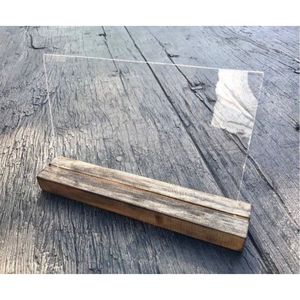 Support de Présentation en Acrylique Transparent avec Base en Bois Doré, Porte-Photo en Acrylique, Présentoir de Menu pour Mariage, Fête, Décoration Intérieure - Vente en Gros - Product Image 5