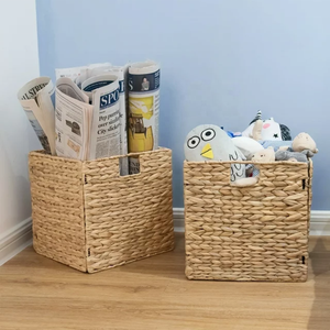 Paniers de rangement en jacinthe d'eau écologiques de style farmhouse pour étagères, paniers de rangement de cuisine en gros du Vietnam - Product Image 3