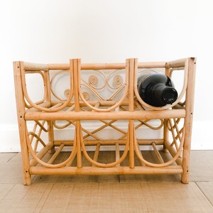 Étagère à bouteilles en rotin artisanal pour bar à domicile, hôtel, support à vin - Product Image 6