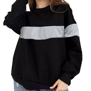 Sudadera Holgada Ligera de Color Sólido con Cuello Redondo para Mujer, Ropa de Calle, Sudadera Cálida de Forro Polar para Invierno - Product Image 1