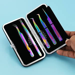 แหนบต่อขนตาปลายแบบเส้นใยใยใหม่45แหนบต่อขนตา90องศาแหนบขนตาสแตนเลสสำหรับช่างขนตา - Product Image 1