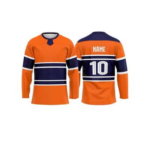 Camiseta de Hockey sobre Hielo Personalizada, Verde y Marrón a Rayas, Manga Larga, Sublimada, Absorbente de Humedad, Ropa Deportiva para Hombre Adulto - Product Image 5