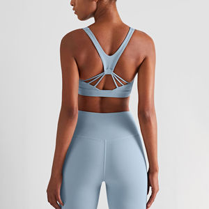 Sujetador Deportivo Personalizado de Fábrica al por Mayor, Transpirable y Cómodo, de Alta Intensidad en Cuatro Direcciones, para Yoga, de Secado Rápido, Tops de Nailon y Spandex - Product Image 4