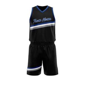 Ensemble d'uniformes de basketball personnalisés par sublimation pour jeunes équipes – Maillot et short d'entraînement sans manches en maille bleu marine et turquoise – Vêtements personnalisés - Product Image 3