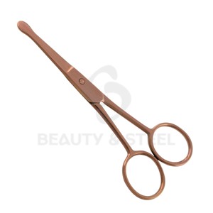 Ciseaux à cuticules professionnels de sécurité avec pointes arrondies et finition dorée complète pour les soins de manucure sensibles - Product Image 4