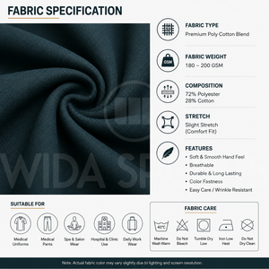Medical <b>Scrub</b> Sets Woven Polyester/Cotton Custom Healthcare Uniforms for Men Needle Detection Seamless Fusing-Hospital Use OEM - Product Image 6