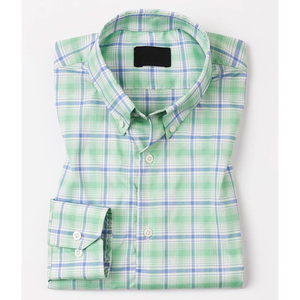 Cotton Men's Thick Autumn Winter Button Down Long Sleeved Shirt Vintage Men Flannel Plaid Shirt For Sale - Product Image 1