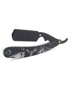 <b>Straight</b> <b>Razor</b> With Black Marble Pattern Handle Stainless Steel Blade For Men Barber Shop Use Single Blade Design - Product Image 6