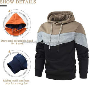 OEM Custom Heavyweight Pullover <b>Hoodie</b> For <b>Men</b> <b>Oversized</b> Loose Terry Cotton Drop Shoulder Panel Long Sleeve For Autumn Season - Product Image 4
