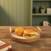 Plateau en rotin de qualité supérieure, décor floral, meilleur vendeur Alibaba, vente en gros, plateau d'organisation pour la maison et la cuisine, fabriqué en Inde