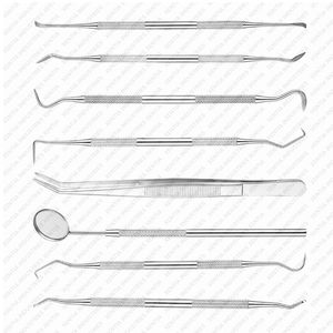Ensemble d'outils d'hygiène dentaire de qualité supérieure, 8 pièces, grattoir à dents, cure-dent, nettoyeur de fil dentaire, instruments de soins bucco-dentaires, CE ISO - Product Image 5