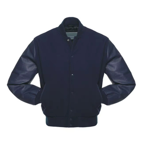 Veste universitaire en laine personnalisée OEM unisexe avec logo vintage, col rabattable, design réversible et respirant - Product Image 4