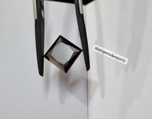 Moissanite noire de 5,60 carats, taille princesse carrée, faite à la main, cadeau pour elle - Product Image 2