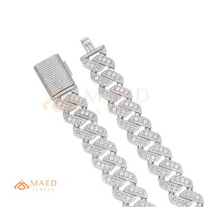 925 Silver Cuban Link Moissanite Chain Necklace Iced Out Hip Hop Luxury Diamond Look Mens Womens Jewelry <b>Gift</b> - Product Image 5