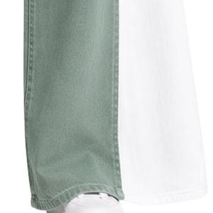 Sage Green <b>Women</b> Wide Leg <b>Jeans</b> High Waist Loose Fit Denim Pants Casual Streetwear Fashion Trousers Trendy Baggy Style Apparel - Product Image 3