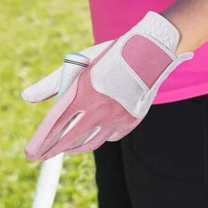 Gants de golf roses pour femmes, en microfibre respirante, avec fermeture auto-agrippante, gants de sport - Product Image 4