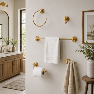 Solid Brass Bathroom Hardware Set Wall Mounted Towel Bar Towel Ring Robe <b>Hook</b> Toilet Paper Holder Luxury Bathroom Accessories - Product Image 2