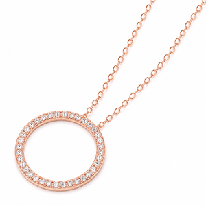 Collier Pendentif Cercle en Argent Sterling 925 avec Moissanite Ronde Taille Brillant, Chaîne Minimaliste, Bijou pour Femme, Cadeau de Mariage - Product Image 5