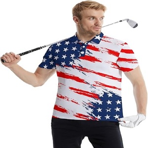 T-shirt sportif personnalisé avec drapeau américain, tricoté, en Spandex/Polyester, 6XL, anti-rides, séchage rapide, respirant, manches courtes, numérique, pour homme - Product Image 3