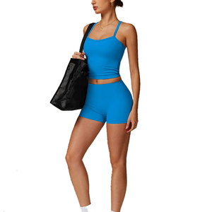 Best Selling Women's 2 Piece <b>Sets</b> Breathable Skin Fit High Durability Fabric Stretchy Waistband Butt Lift Shorts Women's <b>Sets</b> - Product Image 3